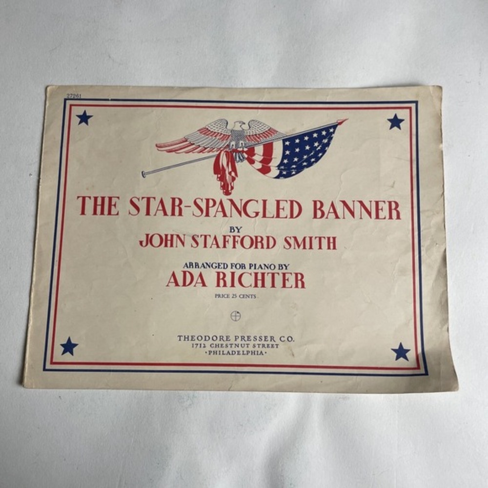 Vintage "The Star-Spangled Banner" Sheet Music - Arranged by Ada Richter
